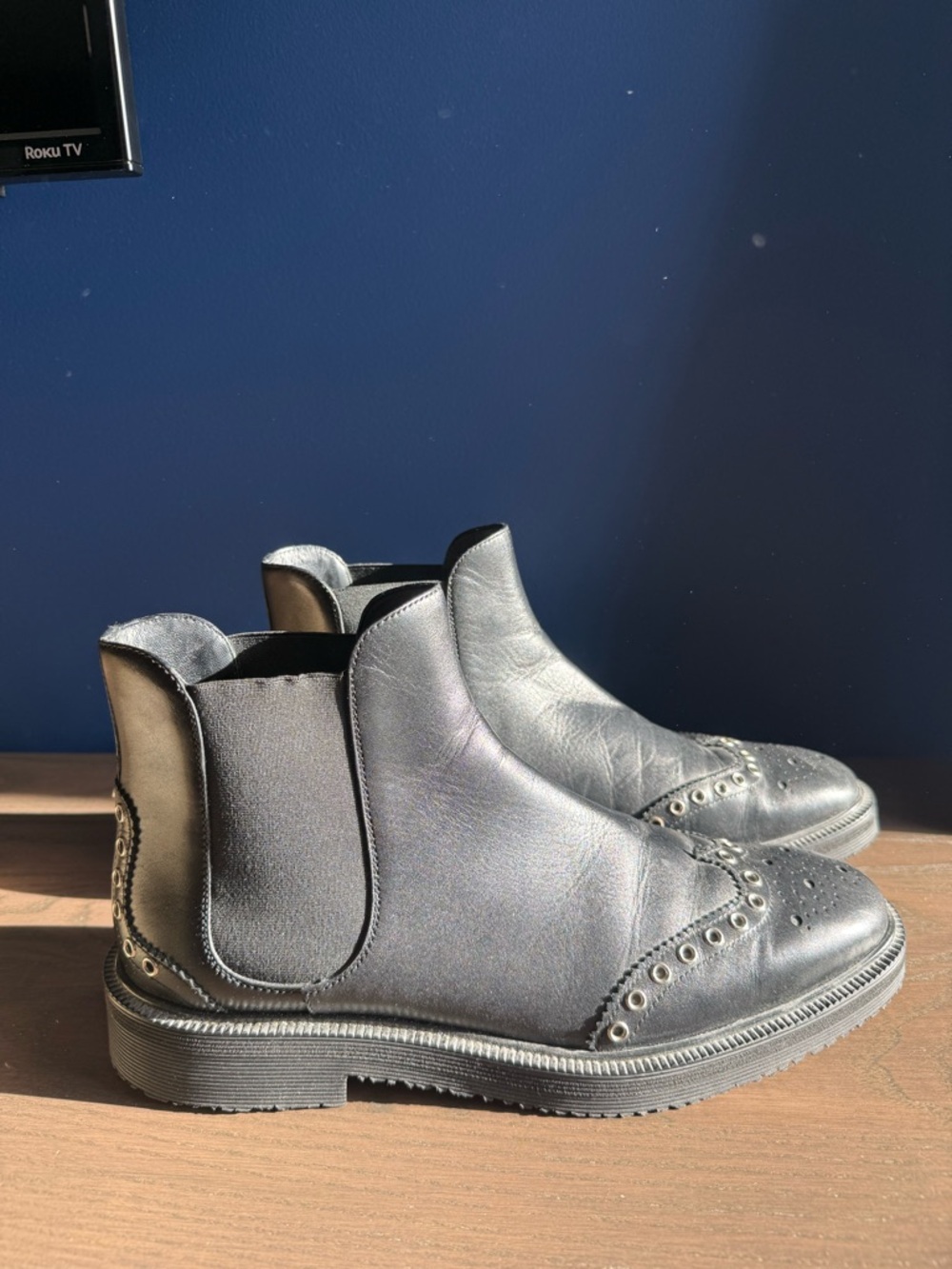 Giuseppe Zanotti Men’s Black Leather Chelsea Ankle Boots